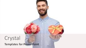  Presentation with heart flowers - Colorful PPT layouts enhanced with valentine-s-day-love backdrop and a lemonade colored foreground