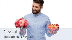  Presentation with heart flowers - Beautiful theme featuring valentine-s-day-love backdrop and a light blue colored foreground