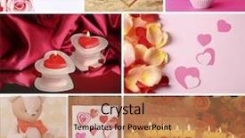  Presentation with photo collage - PPT theme featuring valentine's day photo collage background and a coral colored foreground
