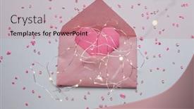  Presentation with envelope - Presentation featuring valentine-s-day-photo-pink background and a coral colored foreground