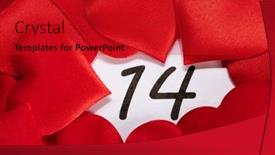  Presentation with hearts - Amazing slide deck having valentine-s-day-red-silk backdrop and a crimson colored foreground