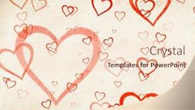  Presentation with valentine - PPT theme consisting of valentine-s-day-vintage-background background and a lemonade colored foreground