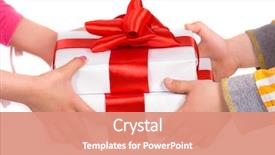  Presentation with children hands - Theme consisting of kids valentines - children's hands with white gift background and a  colored foreground