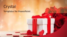  Presentation with valentines - Slides enhanced with valentines concept with bouquet background and a yellow colored foreground