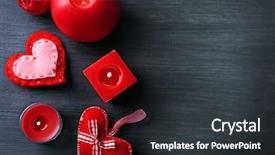  Presentation with decor - Presentation theme consisting of valentines day - st valentine's decor on wooden background and a dark gray colored foreground