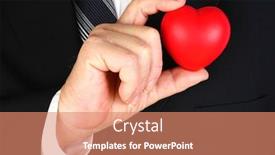  Presentation with love heart - Beautiful presentation theme featuring valentines-day-a-man-holds backdrop and a coral colored foreground