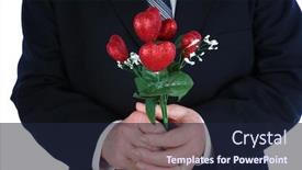  Presentation with love heart - Presentation with valentines-day-a-man-holds background and a wine colored foreground