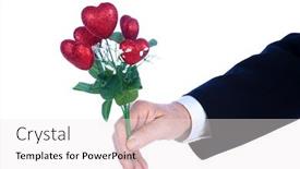  Presentation with love heart - Audience pleasing slide deck consisting of valentines-day-a-man-holds backdrop and a white colored foreground