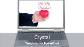  Presentation with love heart - Cool new slide deck with valentines-day-a-man-holds backdrop and a gray colored foreground