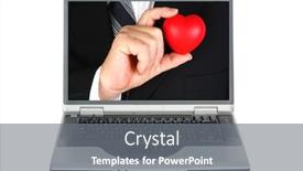  Presentation with love heart - PPT theme enhanced with valentines-day-a-man-holds background and a gray colored foreground