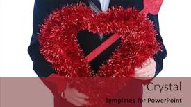  Presentation with heart love - Colorful theme enhanced with valentines-day-a-man-holds backdrop and a tawny brown colored foreground