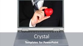  Presentation with love heart - Beautiful slides featuring valentines-day-a-man-holds backdrop and a gray colored foreground