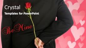  Presentation with valentines day - Presentation design consisting of valentines-day-a-man-holds background and a wine colored foreground