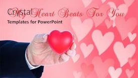  Presentation with heart beats - Beautiful slide set featuring valentines-day-a-man-holds backdrop and a lemonade colored foreground