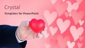  Presentation with valentines day - Audience pleasing slide set consisting of valentines-day-a-man-holds backdrop and a lemonade colored foreground