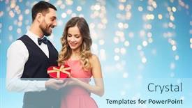  Presentation with blue lights - Audience pleasing slide set consisting of valentines-day-and-people-concept backdrop and a cool aqua colored foreground