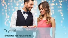  Presentation with blue lights - Amazing PPT theme having valentines-day-and-people-concept backdrop and a light blue colored foreground