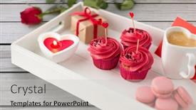  Presentation with valentines day - Presentation theme having valentines-day-and-sweets-concept background and a light gray colored foreground
