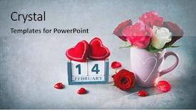  Presentation with valentines day - PPT theme with valentines day background with calendar background and a  colored foreground