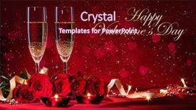  Presentation with valentines day - Slide deck consisting of valentines day background with champagne background and a wine colored foreground