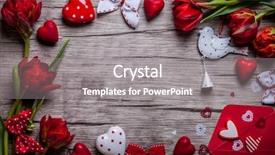  Presentation with valentines day - Beautiful slide set featuring valentines day background with chocolates backdrop and a gray colored foreground