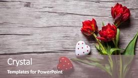  Presentation with valentines day - PPT theme enhanced with valentines day background with hearts background and a gray colored foreground