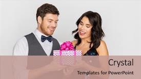  Presentation with anniversary - Slide deck with valentines day birthday anniversary background and a coral colored foreground