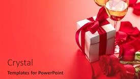  Presentation with valentines day - Theme consisting of valentines-day-card-with-champagne background and a red colored foreground