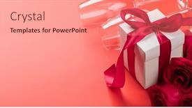  Presentation with valentines day - Presentation design having valentines-day-card-with-champagne background and a coral colored foreground