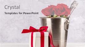  Presentation with valentines day - Presentation design having valentines-day-card-with-champagne background and a light gray colored foreground