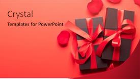  Presentation with rose flower - Slides featuring valentines-day-card-with-gift background and a coral colored foreground