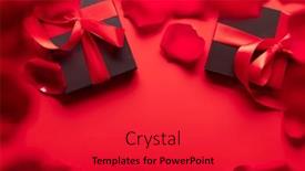  Presentation with rose flower - PPT layouts enhanced with valentines-day-card-with-gift background and a red colored foreground
