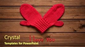  Presentation with valentines day - Colorful presentation design enhanced with valentines-day-card-with-heart backdrop and a tawny brown colored foreground