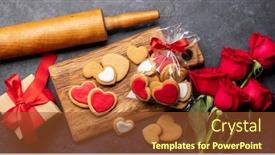 Presentation with heart flowers - Presentation theme consisting of valentines-day-card-with-heart background and a tawny brown colored foreground