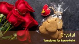  Presentation with heart flowers - Presentation theme consisting of valentines-day-card-with-heart background and a tawny brown colored foreground