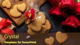  Presentation with heart flowers - Slide set with valentines-day-card-with-heart background and a tawny brown colored foreground