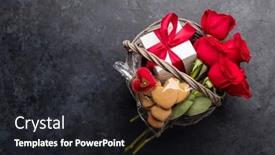  Presentation with heart flowers - Slide set consisting of valentines-day-card-with-heart background and a dark gray colored foreground