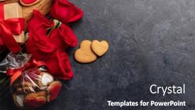  Presentation with heart flowers - Slide set enhanced with valentines-day-card-with-heart background and a dark gray colored foreground