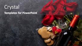  Presentation with heart flowers - Slide deck with valentines-day-card-with-wine background and a gray colored foreground