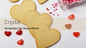  Presentation with valentines day - Presentation theme featuring valentines-day-concept-fresh-baked background and a yellow colored foreground