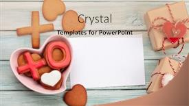  Presentation with valentines day - Colorful slide set enhanced with valentines-day-concept-greeting-card backdrop and a coral colored foreground