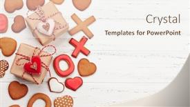  Presentation with valentines day - Audience pleasing PPT theme consisting of valentines-day-concept-greeting-card backdrop and a sky blue colored foreground