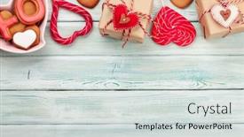  Presentation with valentines day - PPT layouts enhanced with valentines-day-concept-greeting-card background and a light gray colored foreground