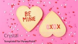  Presentation with valentines day - Colorful presentation theme enhanced with valentines-day-concept-two-heart backdrop and a coral colored foreground