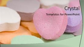 Presentation with conversation hearts - Cool new slides with valentine's day conversation hearts backdrop and a soft green colored foreground