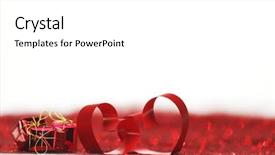  Presentation with glitter - Amazing presentation theme having valentines day decorative hearts and gifts on red glitter background backdrop and a white colored foreground