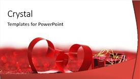  Presentation with glitter - Cool new PPT theme with valentines day decorative hearts and gifts on red glitter background backdrop and a white colored foreground