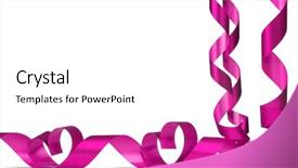  Presentation with valentines day - PPT theme having valentines day frmae made of pink ribbon hearts isolated on white background and a white colored foreground