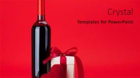  Presentation with bottle red wine - Audience pleasing slide set consisting of valentines-day-gift-box backdrop and a red colored foreground
