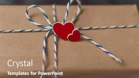  Presentation with craft - Presentation design consisting of valentines-day-gift-box background and a coral colored foreground